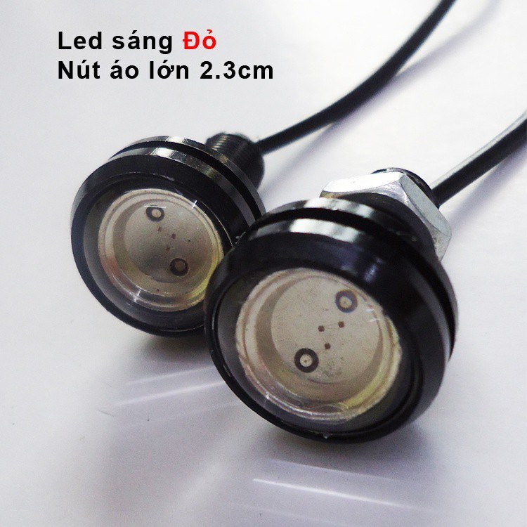 Bộ 2 đèn led xi nhan nút áo lớn -sáng đỏ