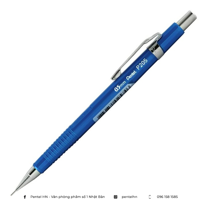 Bút Chì Kim Pentel P205 Ngòi 0.5mm | Đầu Bút Bằng Inox Chống Gỉ | Ruột Chì Tự Xoay Cho Nét Chì Luôn Đều Nhau