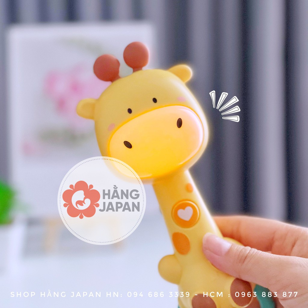 Xúc xắc đồ chơi cầm tay BabyTry hươu vàng 10x22 cm phát nhạc tự động cho bé từ 18M