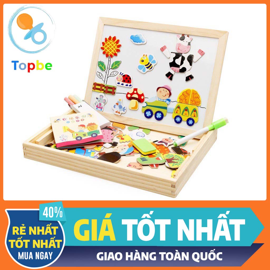 Bảng hộp ghép hình đa năng nam châm dán hình cho bé học toán học và vẽ tranh MOTATO FG60