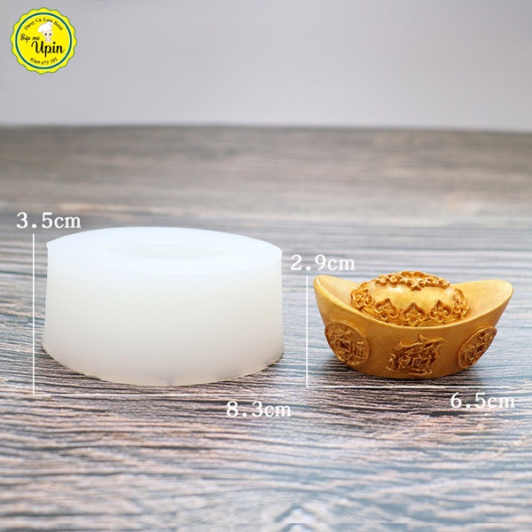 Khuôn silicon thỏi vàng thỏi bạc túi tiền túi mấy mắn 4D làm bánh thần tài