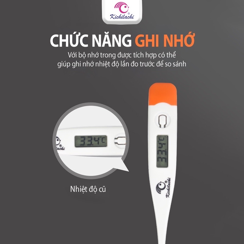 Nhiệt kế điện tử kichi tiện lợi, an toàn cho bé