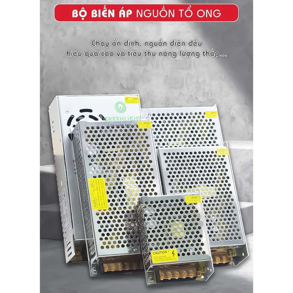 Nguồn tổ ong 12V, Adaptor 3A 4A 5A 6A 10A 15A 20A 33A dùng cho đèn LED thanh, LED dây điện áp 12V DC
