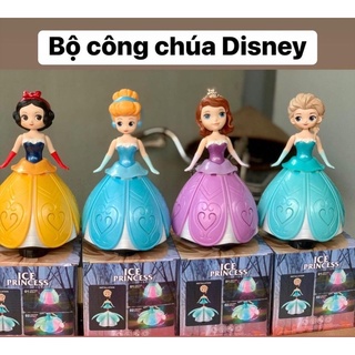 Búp bê múa váy xoè, có đèn có nhạc, búp bê elsa váy xoè, bạch tuyết váy xoè, búp bê có đèn nhạc dễ thương cho bé gái