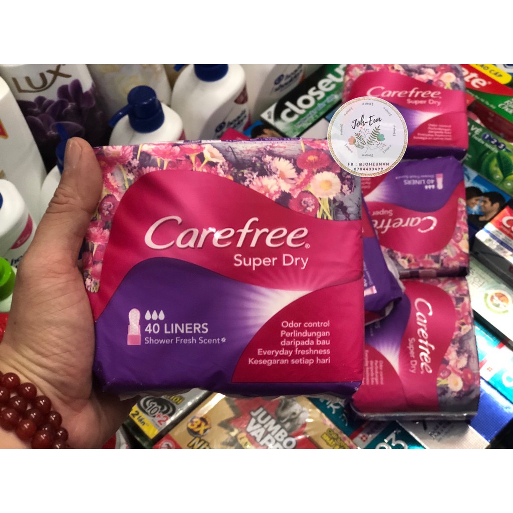 [HCM]( Combo 4 gói)Băng vệ sinh Carefree hằng ngày siêu thấm gói 40 miếng