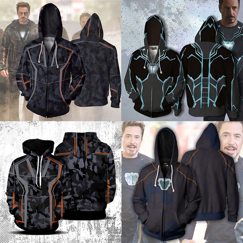 Áo Khoác Hoodie Có Khóa Kéo In Hình Iron Man Quantum 3D Plus Size Cho Nam Nữ