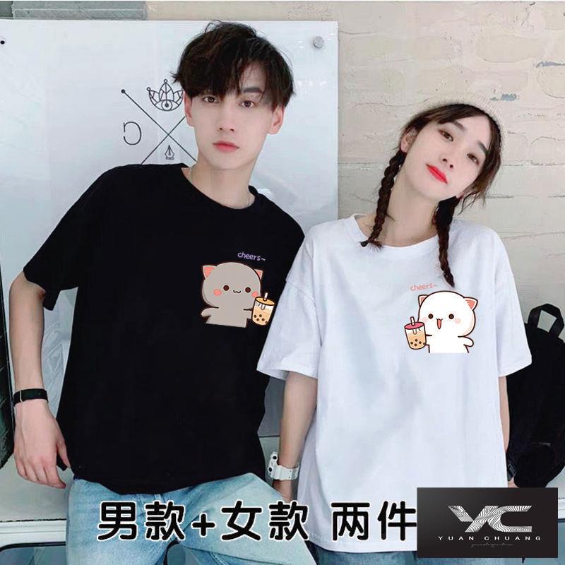 Áo Thun Cotton Nguyên Chất Tay Ngắn Dáng Rộng Thời Trang Mùa Hè Phong Cách Hàn Quốc Cho Cặp Đôi 2022