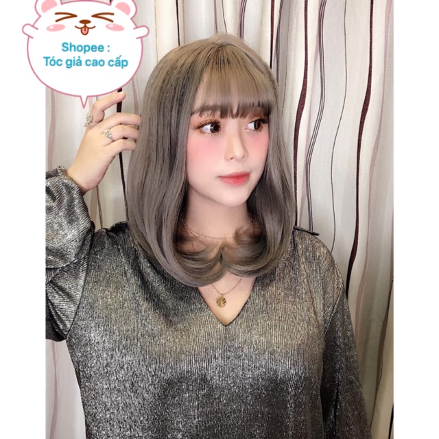 Tóc giả đẹp/ nguyên đầu cúp 35cm - tặng kèm lưới - mã 6119