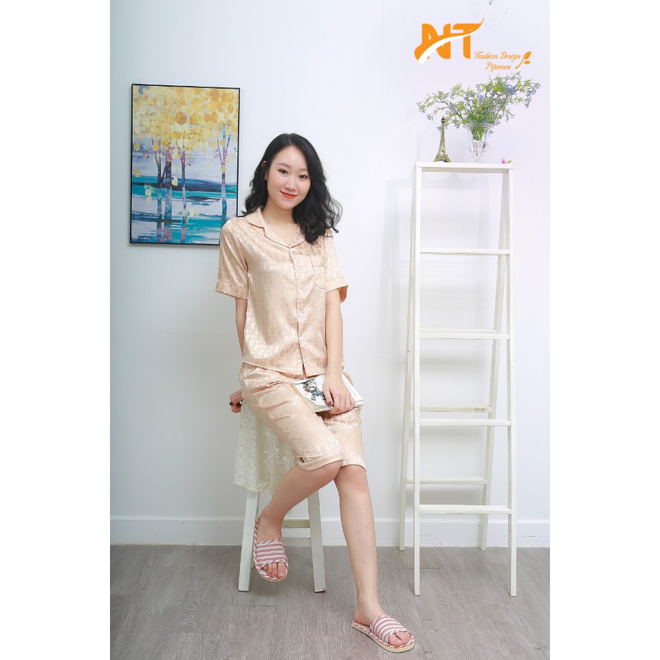 BỘ LỤA DIO QUẦN NGỐ TAY CỘC ( LỤA CAO CẤP)