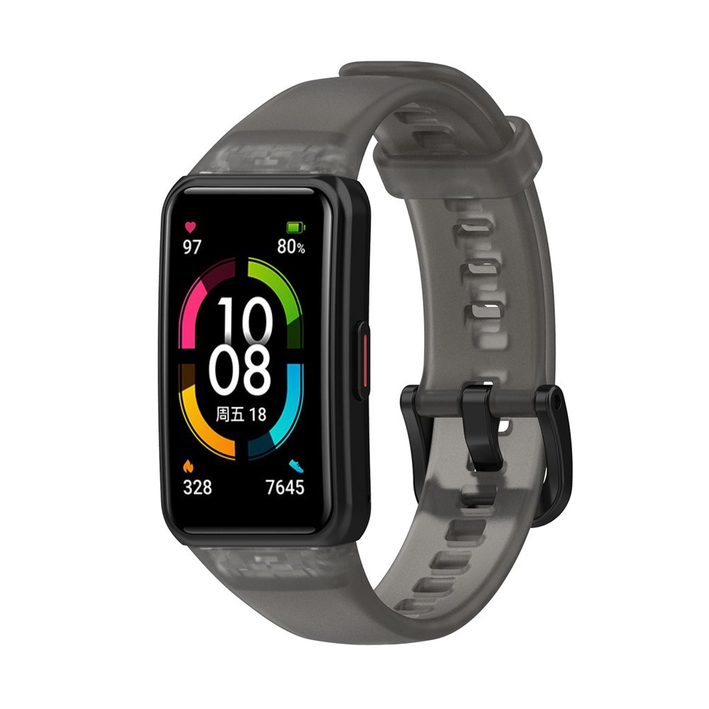 Dây đeo đồng hồ thông minh thay thế bằng silicone màu sắc trong suốt cho Huawei Band 6 Honor Band 6