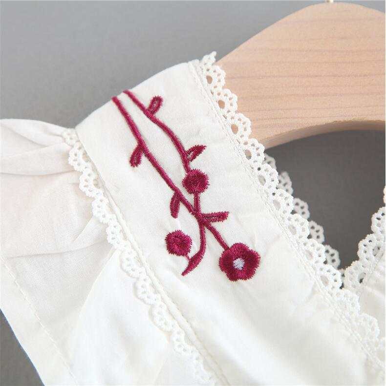 (C111)Đầm bé gái/Váy tiểu thư cổ vạt chéo đính nơ thêu hoa dể thương cực đẹp phối viền màu sang chảnh thời trang mẫu mới