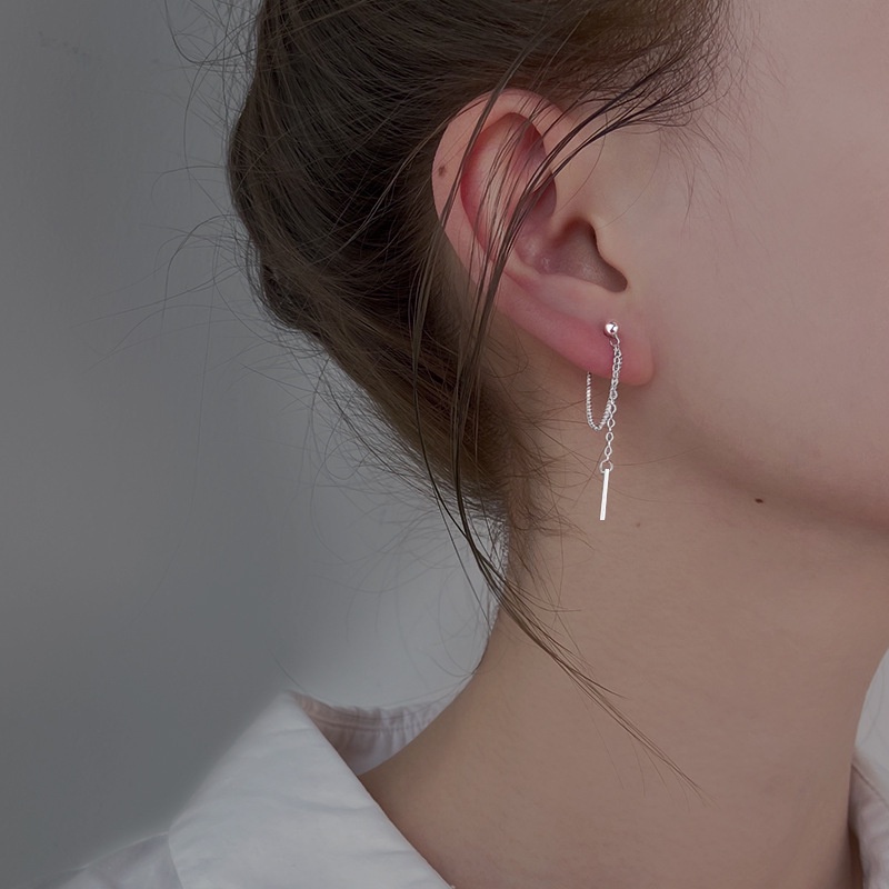 [Augustcloth | AugustJewelry] Bông tai/ Hoa tai hợp kim mắc xích mảnh thanh nhỏ phong cách Hàn Quốc