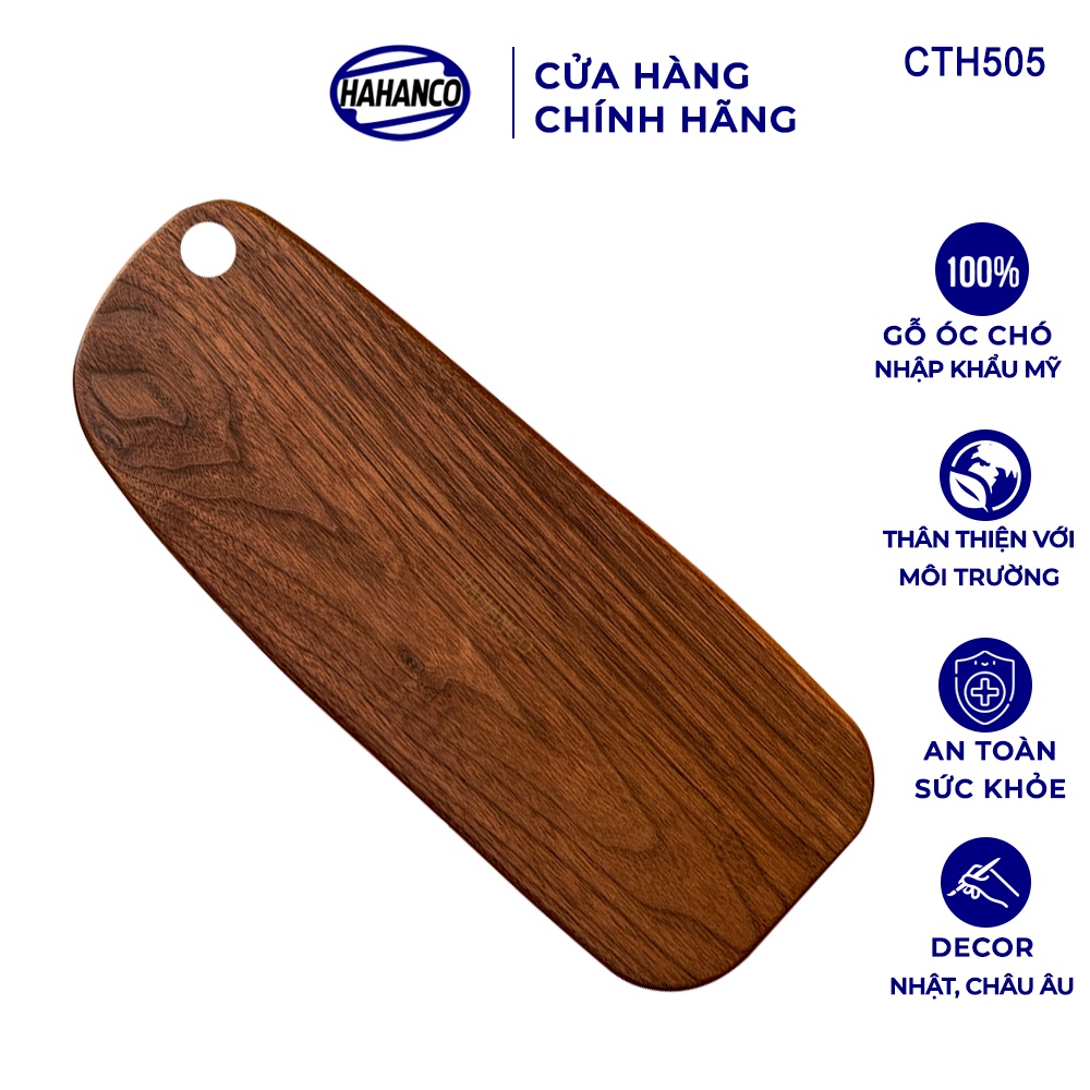 Thớt Gỗ Óc Chó HAHANCO (Cỡ Dài) Nhập Khẩu Mỹ - Derco/Khay Bánh/Beef Steak- CTH505