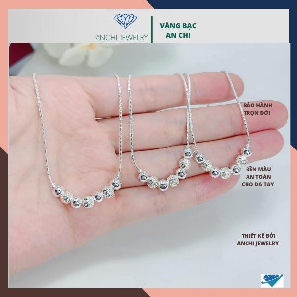 Dây chuyền bi bạc cho bé gái, chuẩn bạc ta không đen xỉn, Anchi jewelry