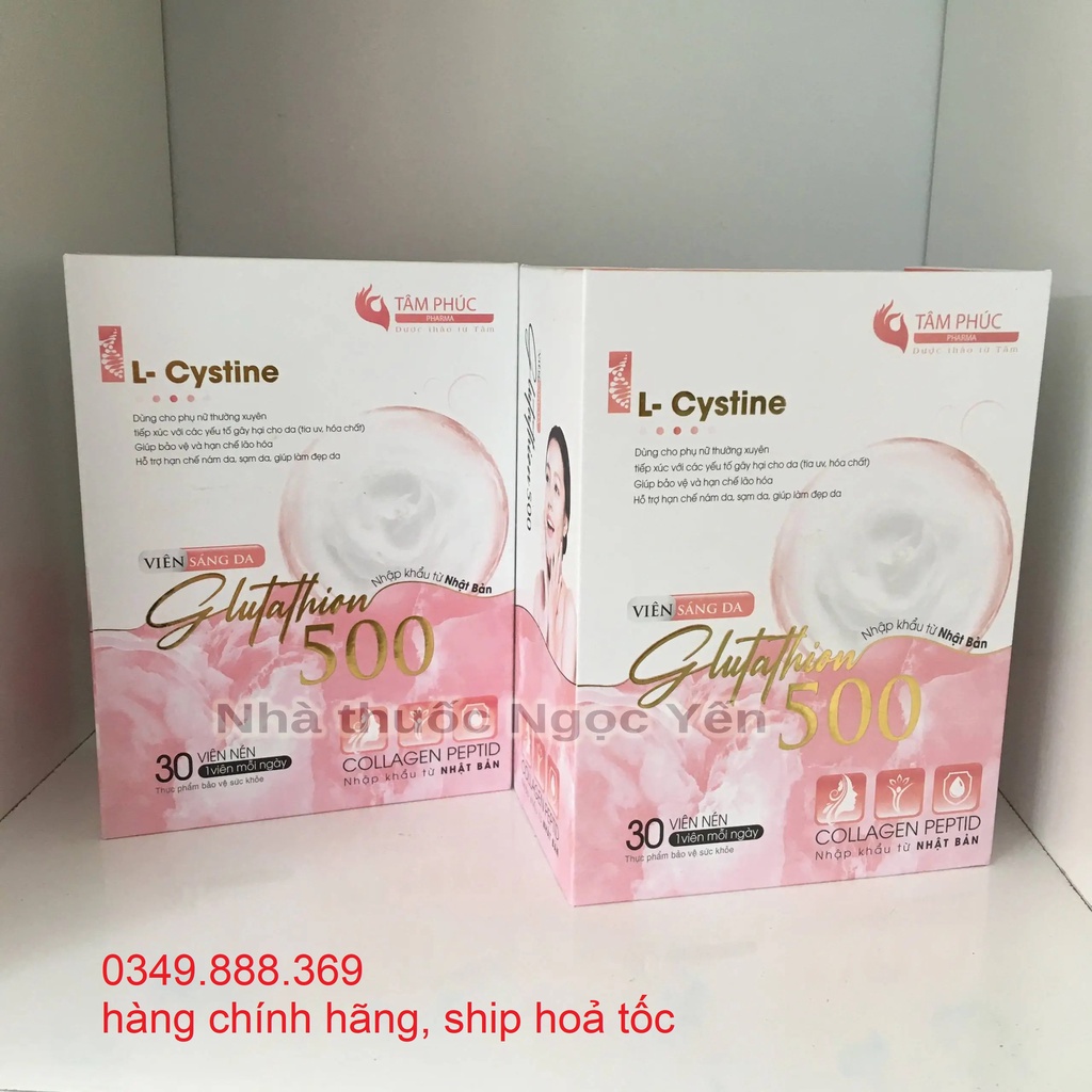 Viên uống Glutathione 500 - Giúp trắng da, mờ nám, nội tiết Làn da sạm do cháy nắng, có thâm nám, tàn nhang