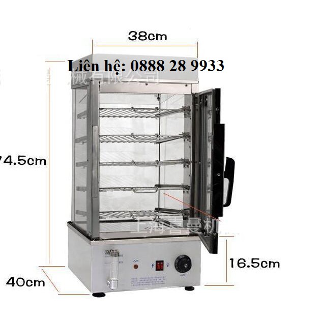 Tủ hấp và trưng bày bánh bao 5 tầng chất liệu Inox bền đẹp