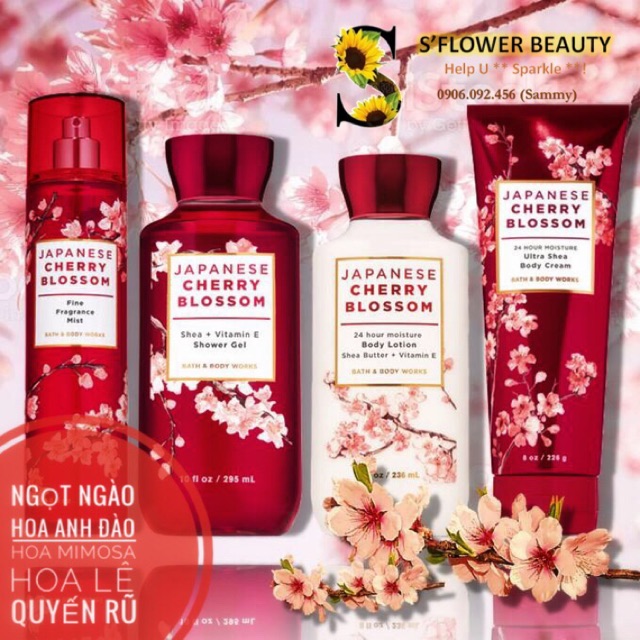 2020 🌸 Japanese Cherry Blossom | Bộ Sản Phẩm Tắm - Lotion - Xịt Thơm Toàn Thân Bath & Body Works