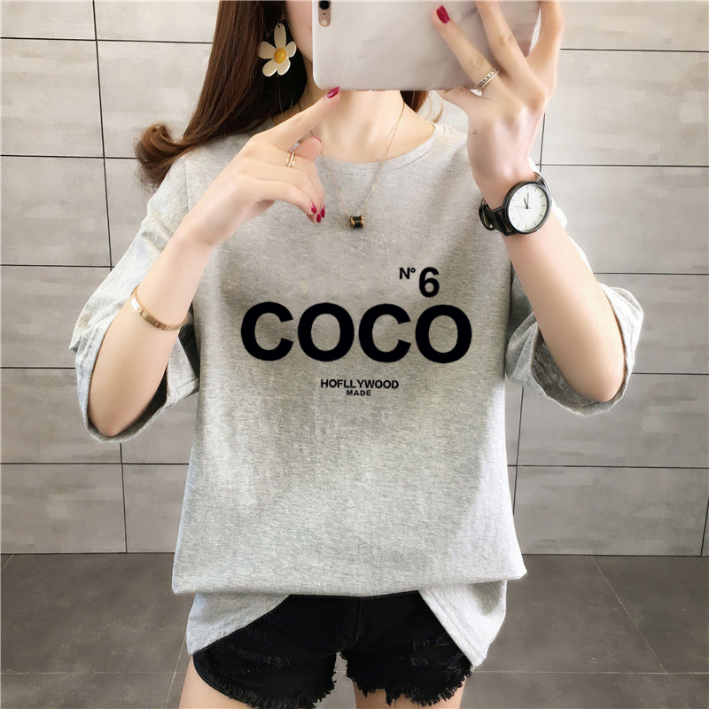 Áo Thun Nữ Tay Ngắn In Chữ Size 4xl 2021