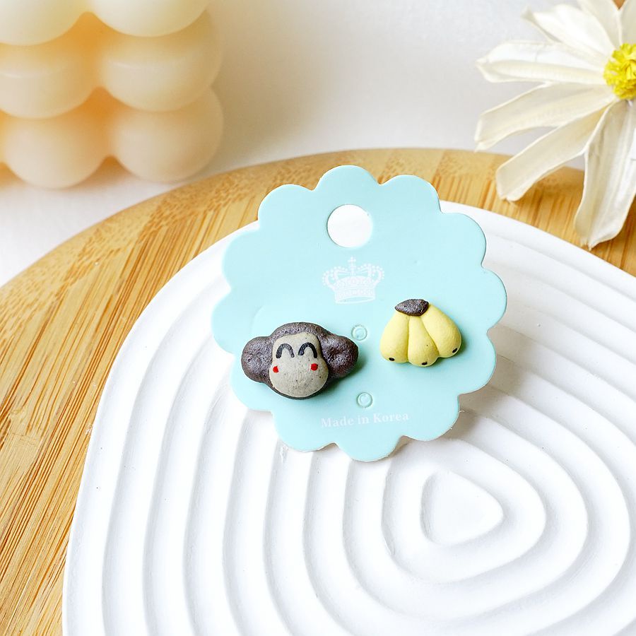 Khuyên tai gốm sứ họa tiết trái cây dễ thương thời trang sáng tạo - KTPP002