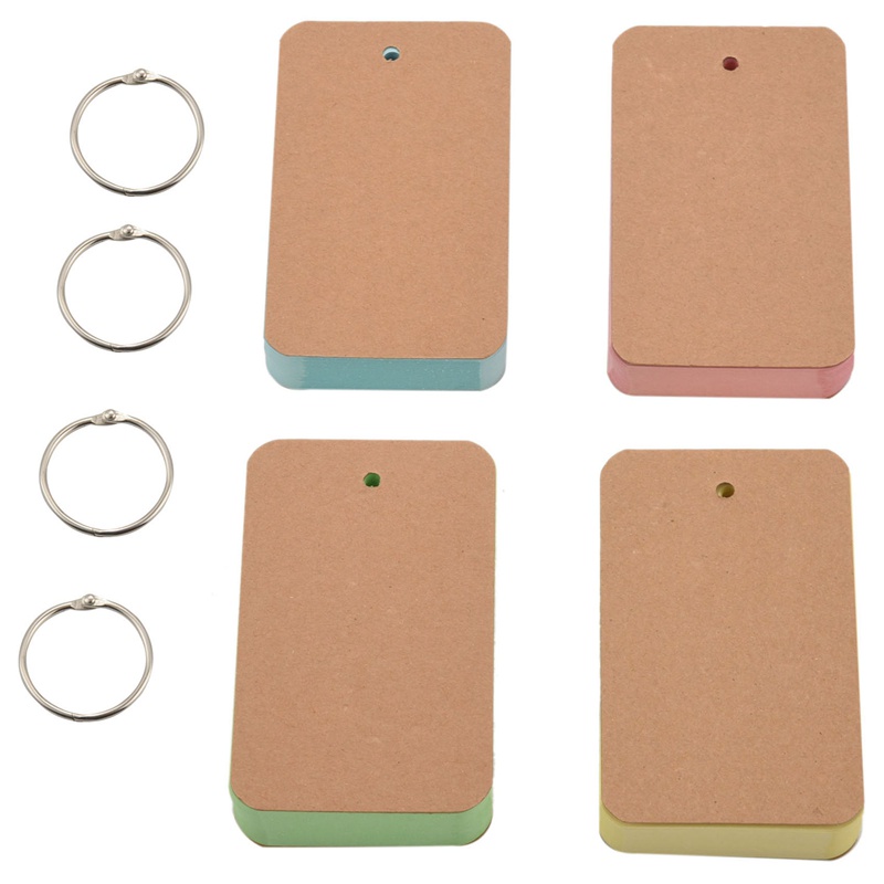 Set 8 tấm 400 thẻ ghi chú mini 2.2 X 3.5 Inch 4 màu dành cho học sinh ngôn ngữ