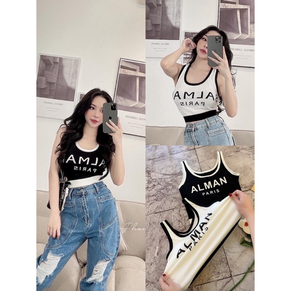 Áo thun ba lỗ croptop in siêu hot - freesize dưới 51kg - carotshop