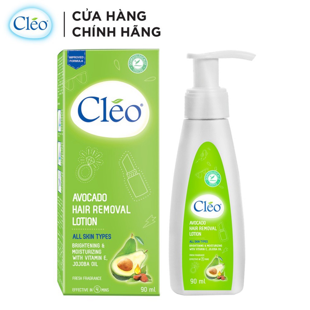 [Mã FMCG8 - 8% đơn 250K] Bộ đôi Lotion Tẩy Lông Cléo Avocado 90ml + Gel Dịu Da Sau Tẩy Lông Cléo Giúp Chậm Mọc Lông 50g