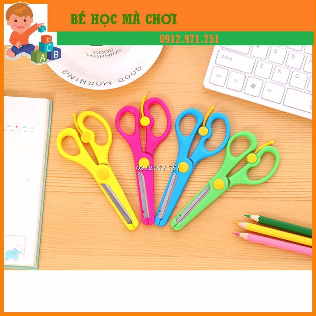 SET 2 Kéo tập cắt bọc nhựa AN TOÀN cho bé - không lo đứt tay | Đồ chơi an toàn