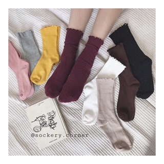 Tất/Vớ nữ cao cổ nhún trơn viền bèo phối đồ cực xinh 🌸🌿