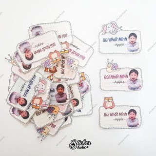 [ IN THEO YÊU CẦU] Set 10 cái Sticker ủi cho bé đi học - in theo yêu cầu  - hình ủi - decal ủi tên bé