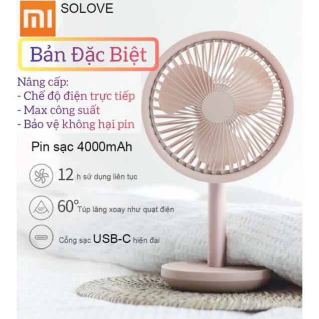 Quạt bàn mini Solove F5 tích hợp pin 4000mAh | BigBuy360 - bigbuy360.vn