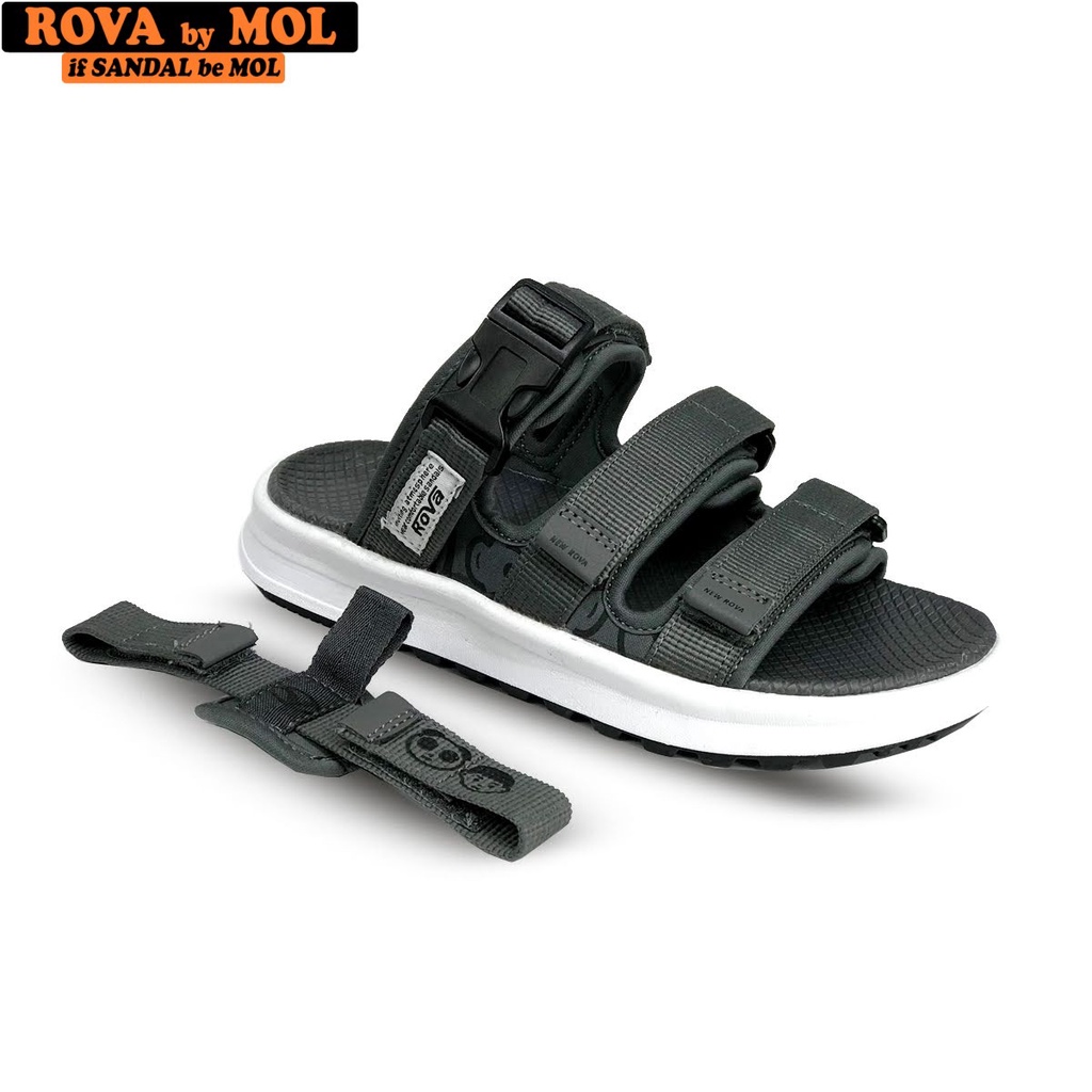 Giày sandal couple nam nữ 3 quai ngang có quai hậu tháo rời hiệu Rova dùng mang đi học đi biển du lịch RV3408R