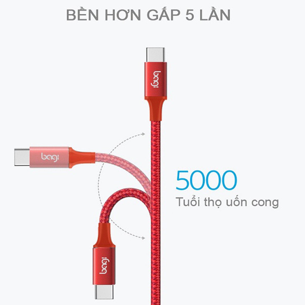 Dây Cáp Dù Sạc Nhanh Micro USB dài 2m MS200 – Bảo Hành Chính Hãng Bagi 12 Tháng