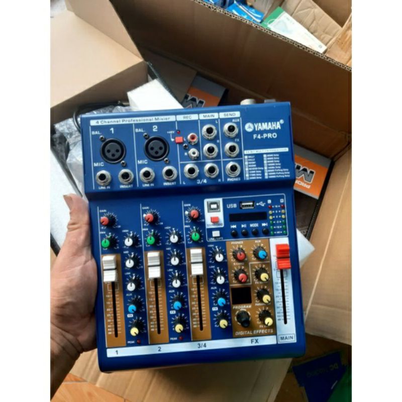 BÀN TRỘN ÂM THANH MIXER F4 PRO CÓ ĐÈN LED CÓ USB CÓ 16 HIỆU ỨNG CÓ BLUETOOTH NEW 2021