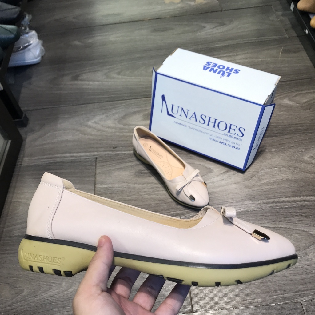 Giày lười nữ slip on da bò Lunashoes (707) màu đen nâu trắng kem fullsize bảo hành 24 tháng 1 đổi 1 giầy trung niên