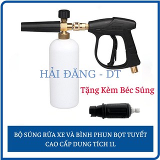 Bộ súng bình phun bọt tuyết rửa xe 1L lắp máy rửa xe ren ngoài 22mm và 14mm
