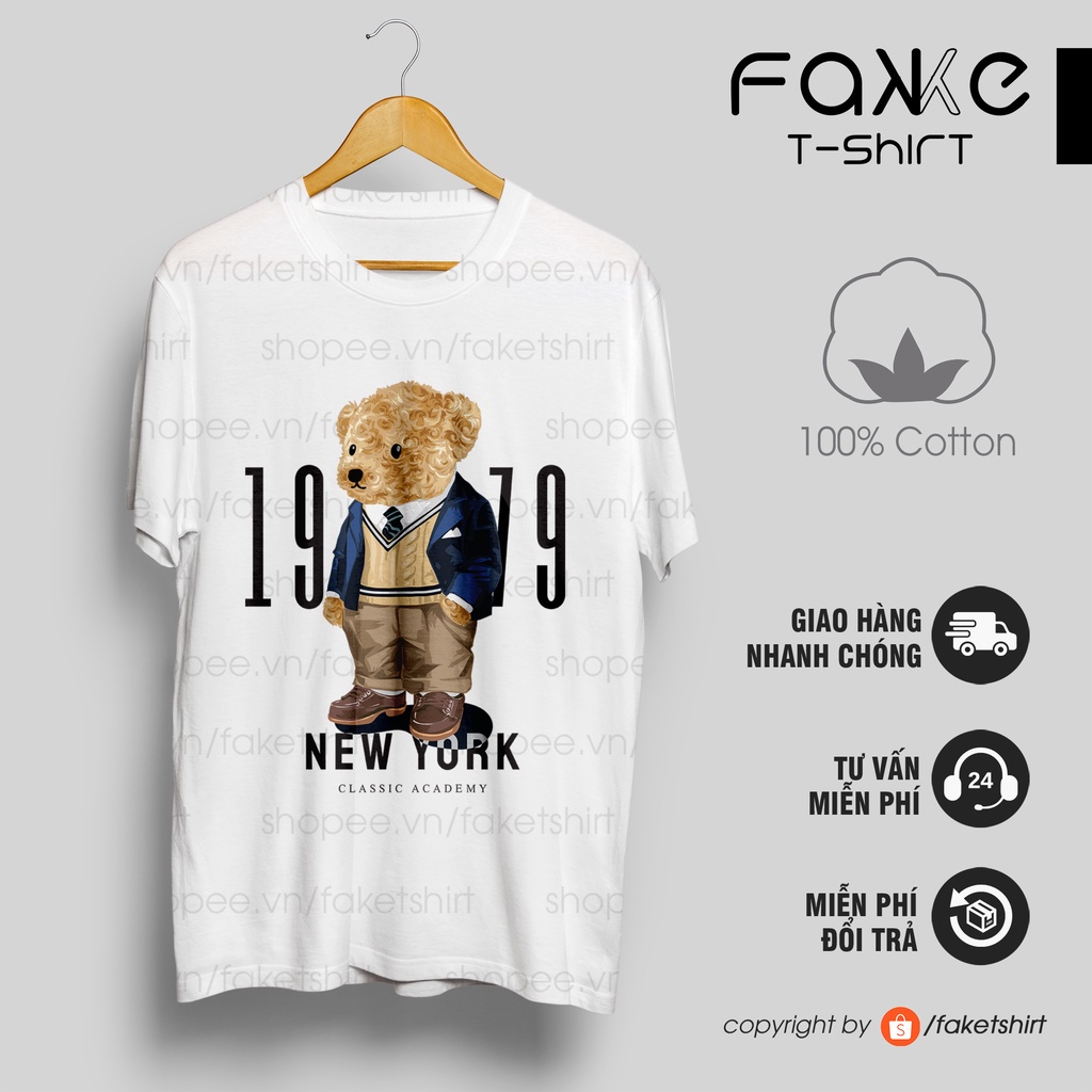 W2Ja /Áo thun Unisex BEAR Style 1979 Oversized 100% Cotton  ngắn tay!