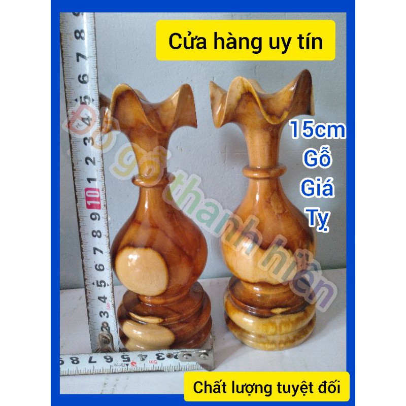 cặp lục bình gỗ giá Tỵ cao 15cm.cap bình phong thủy.trang tri