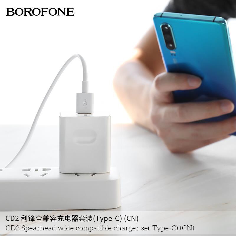 Cốc sạc và Bộ cốc cáp sạc Borofone CD2 25W 5A - chân Lightning / Micro-USB / Type-C (Trắng) - Nhất Tín Computer