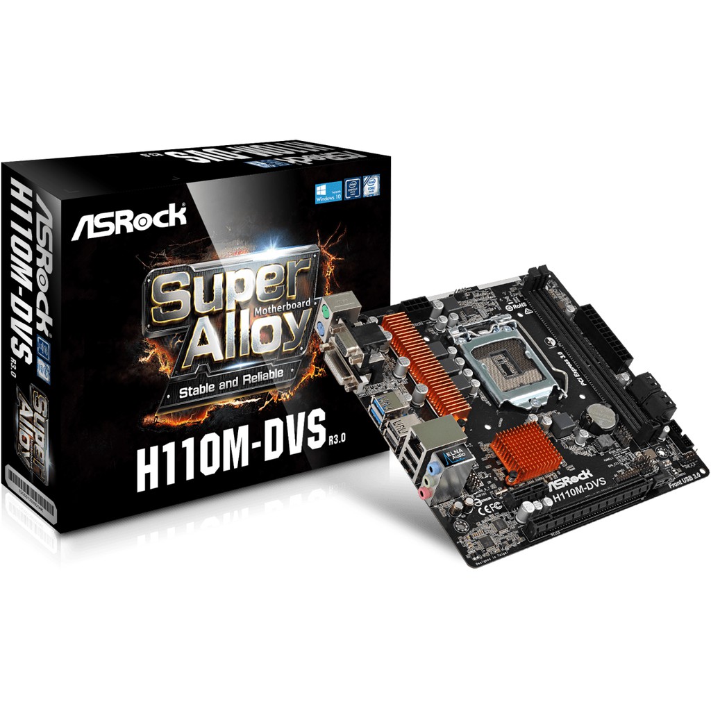 Main Asrock H110M DVS R3.0 Chính hãng FPT Phân phối