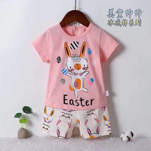 Đồ Bộ Cotton Thun Bé Gái Hoạ Tiết Hoạt Hình