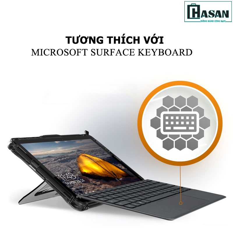 Ốp Lưng Microsoft Surface Pro 7/6/5/4 chính hãng UAG dòng Plyo Chân Dựng Máy Tiện Dụng