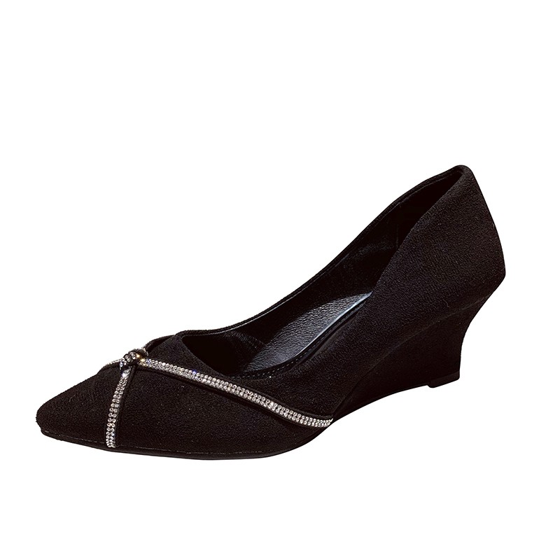 Giày đế xuồng da lộn mũi nhọn gót cao 5p và 8p size 33/40   100421