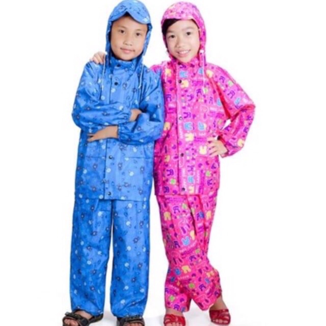 Bộ đồ áo mưa vải dù cao cấp in hình siêu bền đẹp trẻ em