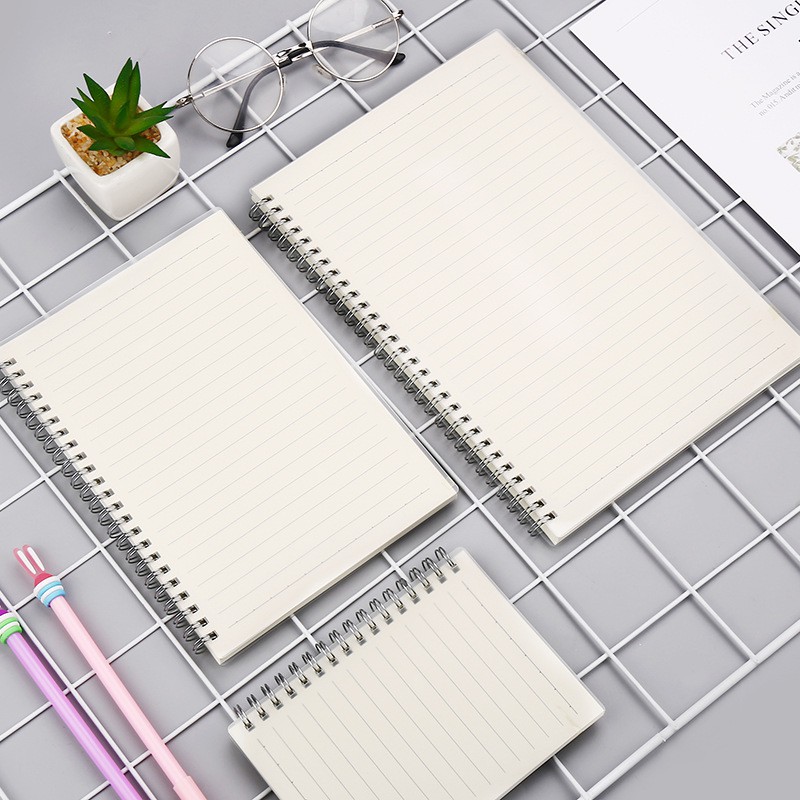 [Ảnh Chụp Thật] Sổ Tay Bìa Nhựa Cứng Gáy Xoắn Lò Xo Còng B5/A5/A6 Trong Suốt Vở Bullet Journal Giấy Cực Đẹp - RosyPosy