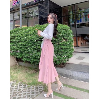 Set áo trắng + chân váy Yoona