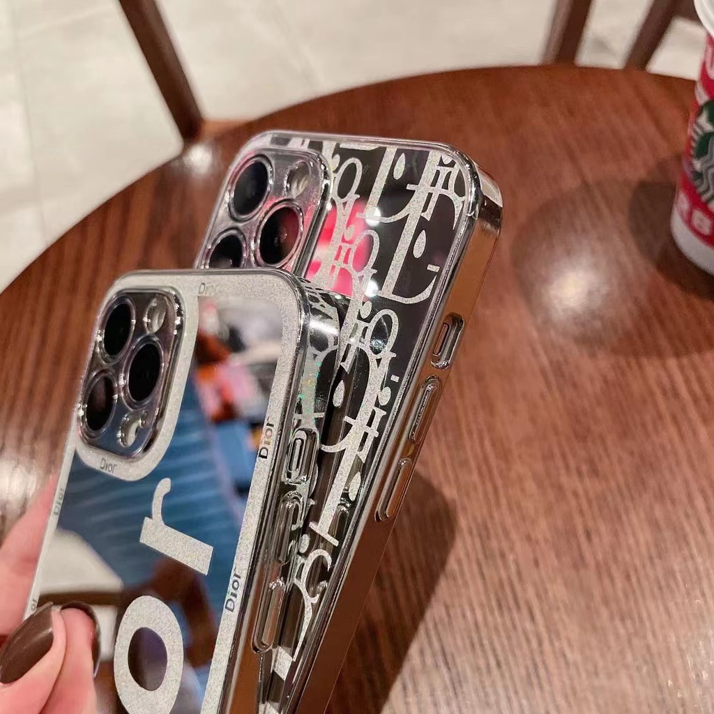 Ốp điện thoại gương acrylic in thương hiệu DIOR sang trọng cho iphone 13 12 11 PMax 13 12 pro 11 X XS XR Xs MAX 7 8 plus 7plus 8plus 13Promax 12Promax 11Promax