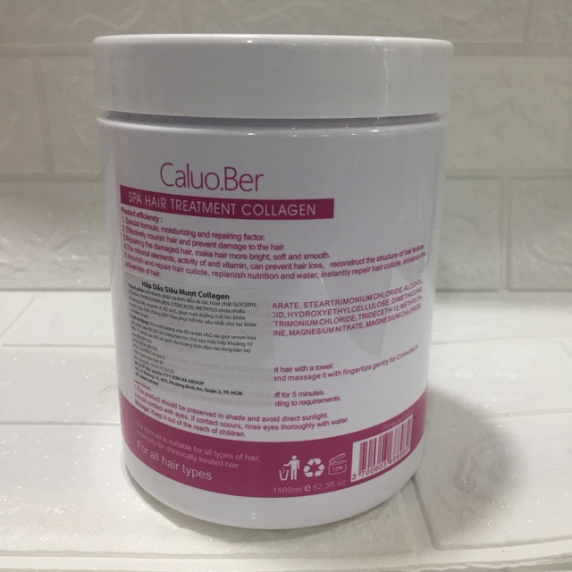 Dầu hấp ủ tóc phục hồi siêu mượt collagen Caluo.Ber Hair Spa Treatment 1500ml