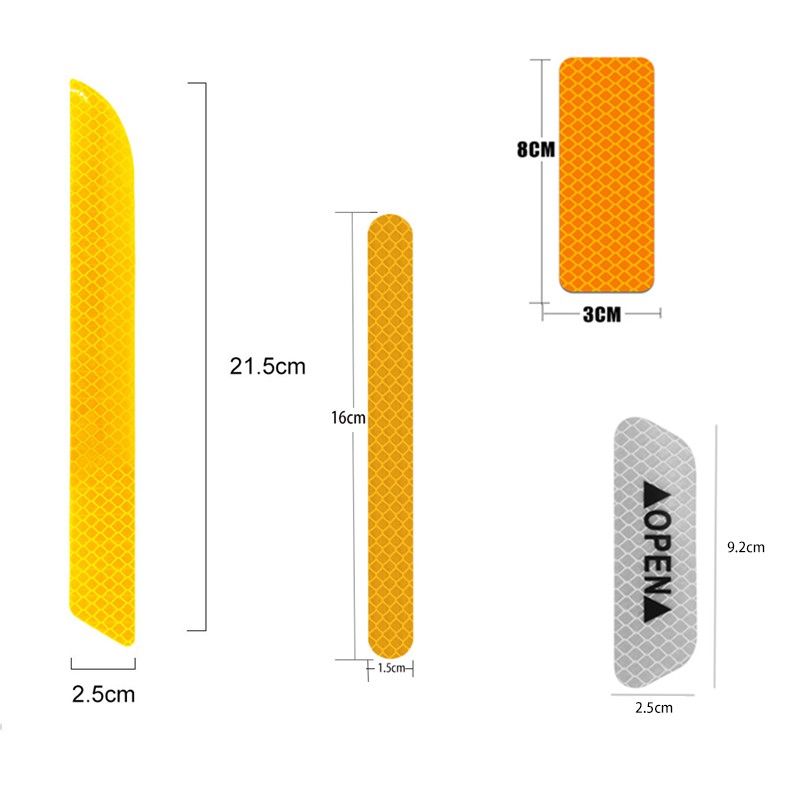 1 Miếng Dán Phản Quang 3m Cảnh Báo Mở Cửa Trước Sau Cho Xe Hơi