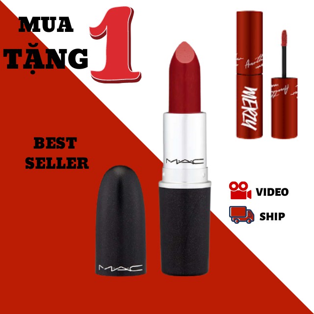 {MUA1TẶNG1} Son MAC Lipstick Matte - Màu Chili Hot Hit [ TẾT RỰC RỠ TẶNG SON MERZY VỎ ĐỎ MỚI NHẤT ]