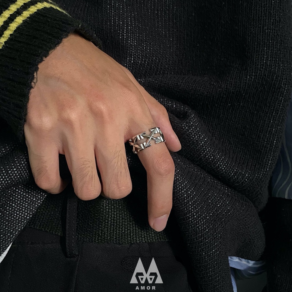 Nhẫn Đeo Tay Phong Cách Hiphop OFF White Thời Trang Cá Tính Cho Nam